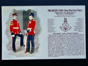 History & Tradition THE ROYAL WEST KENT REGIMENT Postcard Gale & Polden No.83a