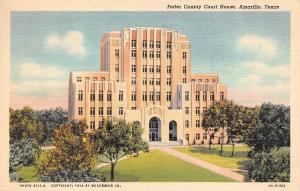 AMARILLO, TX  Texas    POTTER COUNTY COURT HOUSE   Courthouse   1940 Postcard