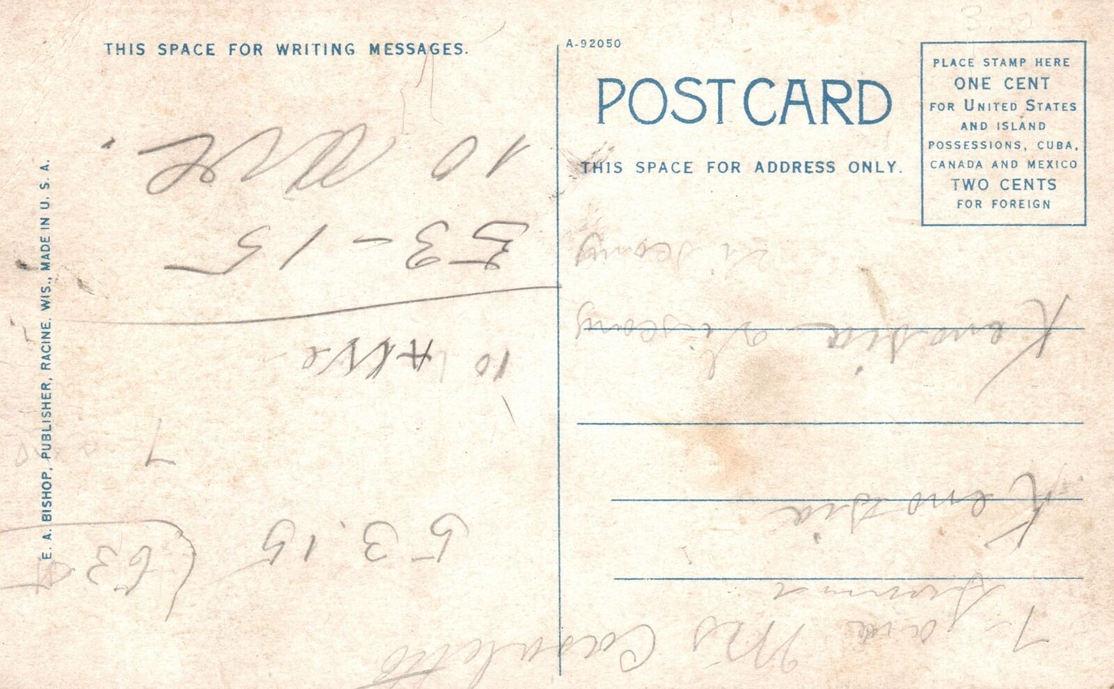 Vintage Postcard 1920's Post Office Historical Landmark Bldg. Waukegan