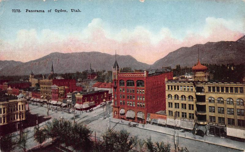 The Panorama of Ogden, Utah, Early Postcard, Unused