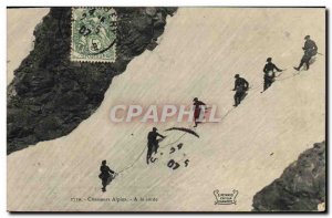 Old Postcard Militaria Alpine Hunters On Climbing Rope