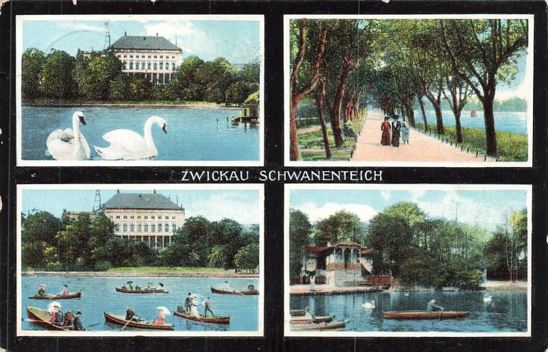 ZWICKAU SCHWANENTEICH GERMANY~1912 POSTCARD