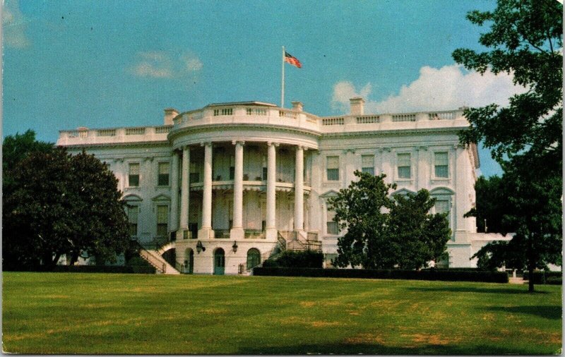 White House Washington DC US American Flag Postcard UNP VTG Unused Vintage 