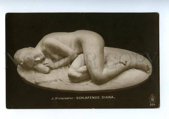 139614 Sleeping Diana NUDE NYMPH by HINTERSEHER vintage PC