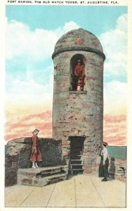 Vintage Postcard Fort Marion The Main Old Watch Tower St. Augustine Florida FL