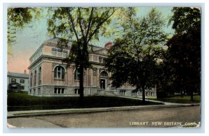 1912 Library New Britain Connecticut CT FW Woolworth Co. Posted Postcard 