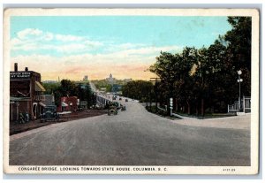 Columbia South Carolina SC Postcard Congaree Bridge  Towards State House c1940