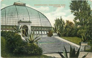 Chicago Illinois Conservatory Washington Park 1908 Postcard SH Knox 20-6647