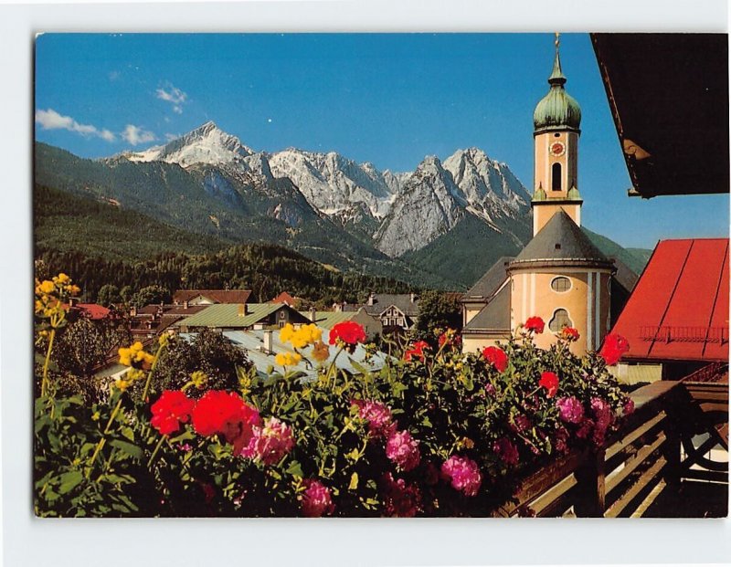 Postcard Pfarrkirche St. Martin, Garmisch-Partenkirchen, Germany