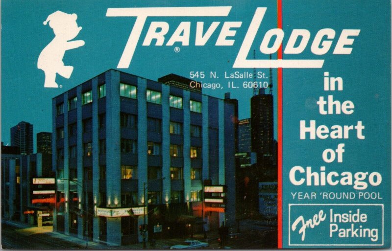 Travelodge in the Heart of Chicago IL Postcard PC417