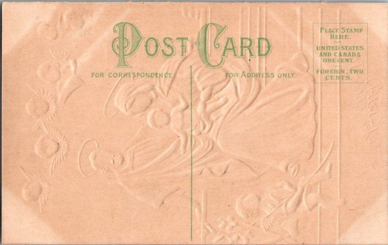 Antique Postcard MERRY CHRISTMAS Cherubs KJ6