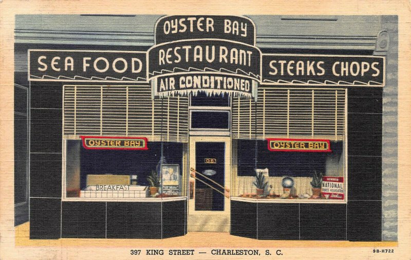 Oyster Bay Restaurant, Charleston, South Carolina, Early Postcard, Unused