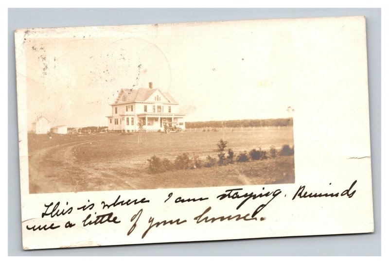 Vintage 1910's RPPC Postcard - Large House on the Prairie in Texas