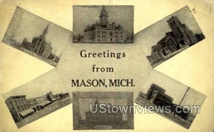 Mason, Michigan, MI, Post Card Mason MI 1918