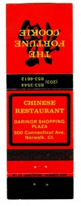 The Fortune Cookie Chinese Restaurant Norwalk CT Vintage Matchbook Cover 