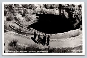 c1966 RPPC People Looking at Entrance to  Carlsbad Caverns VTG Postcard 1301