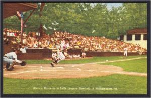 Williamsport PA Little League Baseball Historic Moments 1950s Linen Postcard