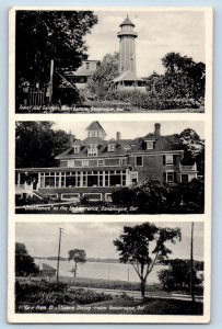 Gananoque Ont Canada Postcard View from Blinkbonnie Multiview c1920's Antique