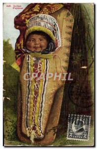 Old Postcard Wild West Cowboy Indian papoose