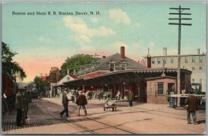 DOVER NH RAILROAD STATION RAILWAY DEPOT ANTIQUE POSTCARD