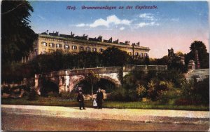 Germany Metz Brunnenanlagen an der Esplanade Vintage Postcard C121