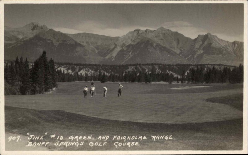 Banff Springs AB Golf Course #13 Green Jinx Byron Harmon 907 SCARCE RPPC c1920