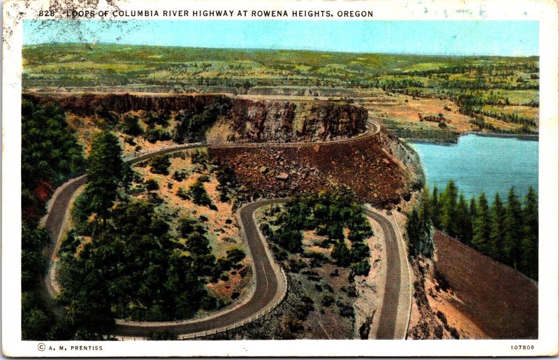 USA Loops Of Columbia River Highway At Rowena Heights Oregon Postcard C014