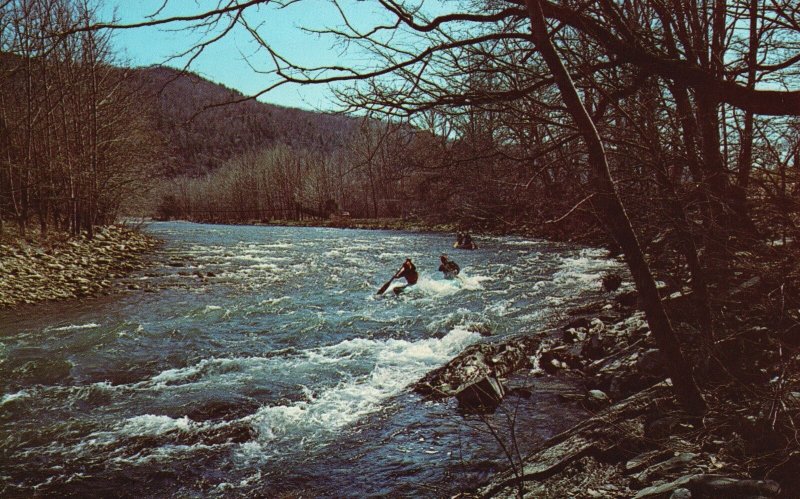 Postcard 1973 White Water Canoe Racing Starting of Seneca Ending Petersburg W.VA