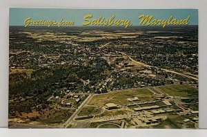 Salisbury Maryland Aeriel View Greetings Postcard F17