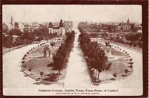 Congress Avenue Dome Of Capitol - Austin, Texas TX  