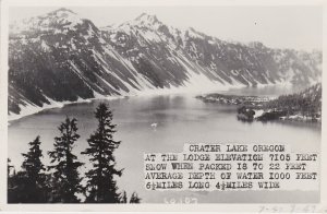 Oregon View Of Crater Lake Real Photo