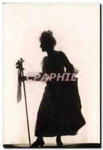 Old Postcard against the light Woman