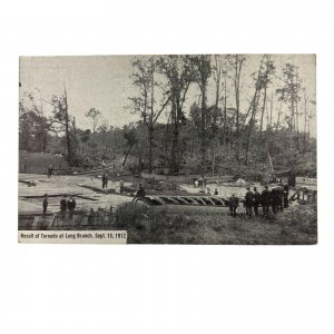 Original 1912 Postcard Tornado Aftermath Syracuse, NY Long Branch Streetcar