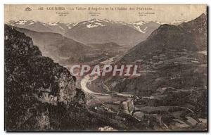 Old Postcard Lourdes La Vallee d & # 39Argeles and the Chaine des Pyrenees