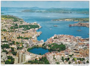 NORWAY; View of the town with lake Bredevannet, 50-70s