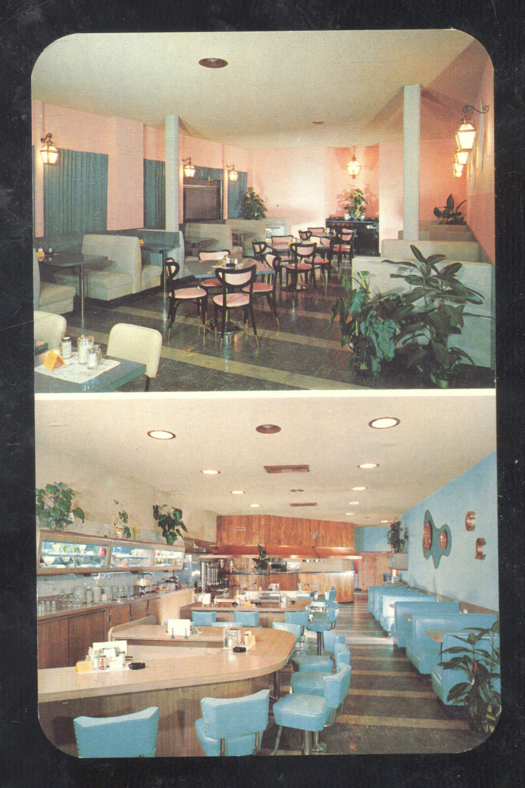 Pasadena California Route 66 Copper Lantern Restaurant Interior Postcard United States