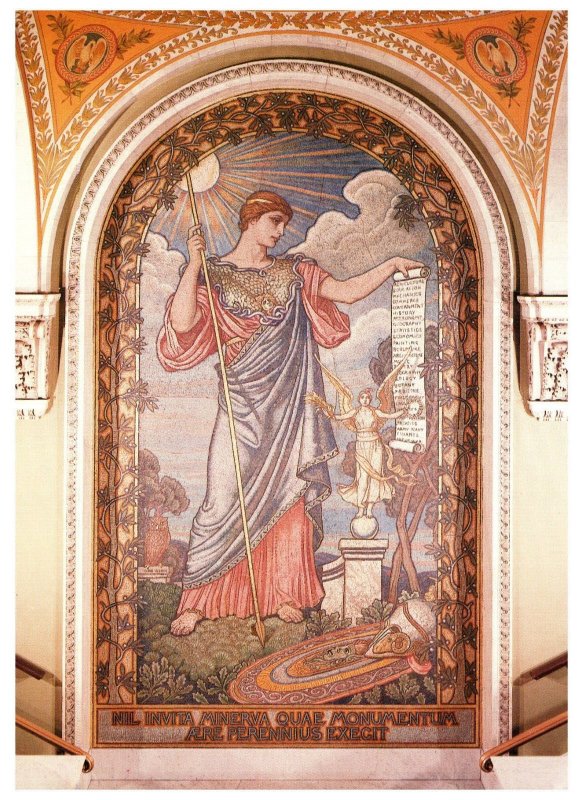 Postcard Minerva of Peace Mosaic Elihu Vedder Great Hall of Library of Congress