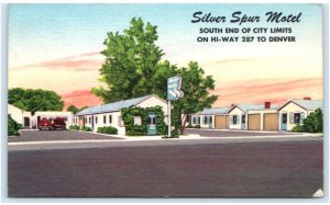 LARAMIE, WY Wyoming ~ Roadside SILVER SPUR MOTEL Albany County 1956 Postcard