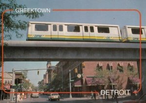 The Detroit People Mover Train Passing Over Greektown Detroit USA Postcard