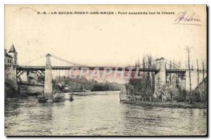 Old Postcard La Roche Posay les Bains suspension bridge over the Creuse
