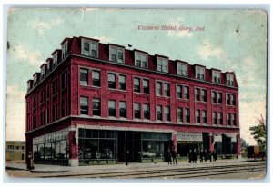 c1910 Victoria Hotel Exterior Building Gary Indiana IN Vintage Antique Postcard