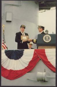 Ronald Reagan,USS New Jersey Recomissioning Postcard