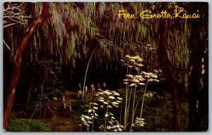Kauai Hawaii 1970 Postcard Fern Grotto Tropical Fern Jungle