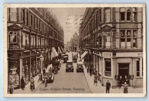 Berkshire England Postcard Queen Victoria Street Reading 1930 Vintage Posted