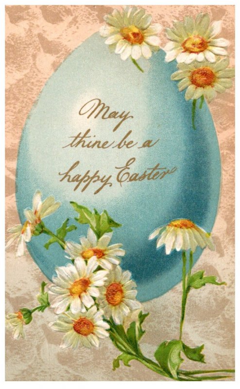 Easter .  Flowers , Blue Egg