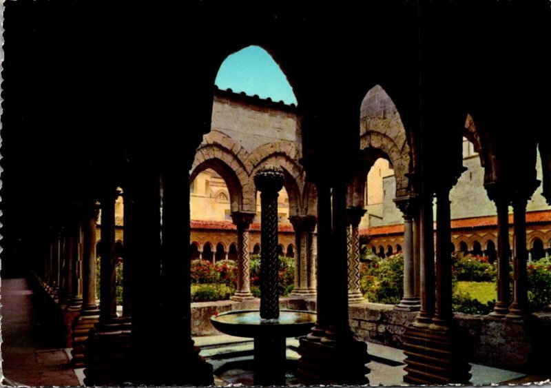 Italy Monreale Inside Of The Cloister 1973