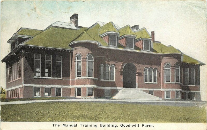 c1910 Postcard; Quincy ME, Good-Will Farm, Manual Training Building, Boys School