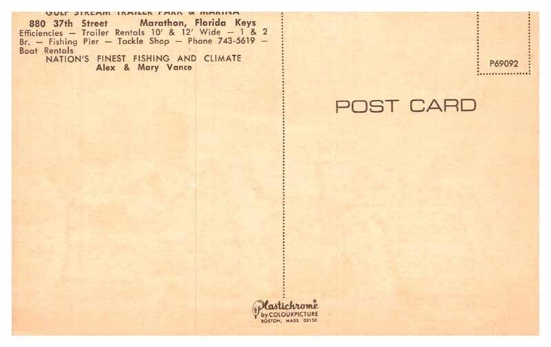 Postcard AERIAL VIEW SCENE Marathon Florida FL AQ3293