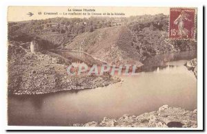 Crozant Old Postcard The confluence of the Creuse and Sedelle