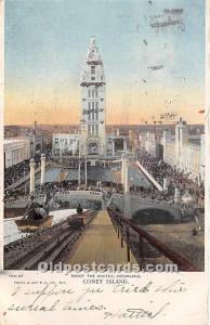 Shoot the Chutes, Dreamland Coney Island, NY, USA Amusement Park 1905 glitter...